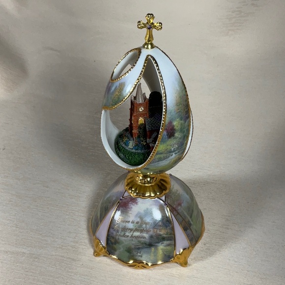 2006 Thomas Kinkaid Stillwater Chapel Blessings of Faith Heirloom Porcelain Egg - Picture 10 of 10